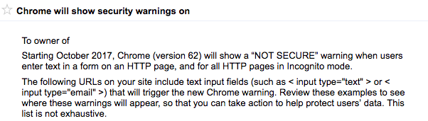 Alerta de Chrome